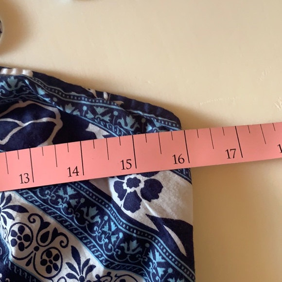 Ann Taylor Loft 100% Cotton Navy-Azure-White Halter Top - Picture 4 of 9